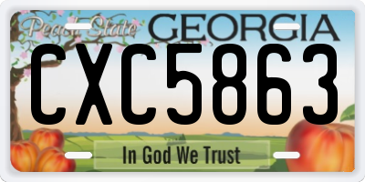 GA license plate CXC5863