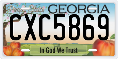 GA license plate CXC5869