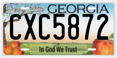 GA license plate CXC5872