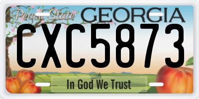 GA license plate CXC5873