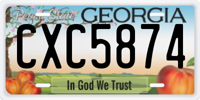 GA license plate CXC5874