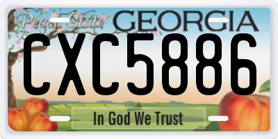 GA license plate CXC5886
