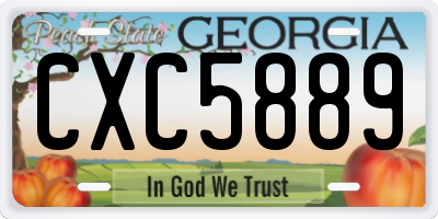 GA license plate CXC5889