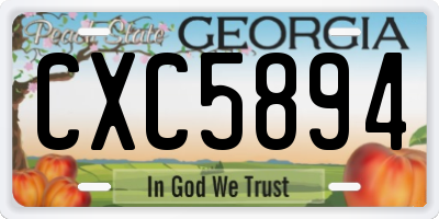 GA license plate CXC5894