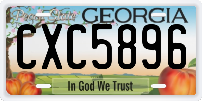 GA license plate CXC5896