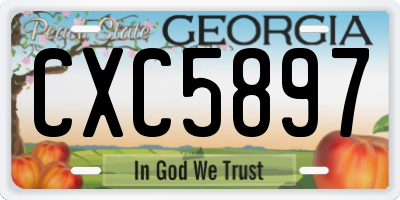 GA license plate CXC5897