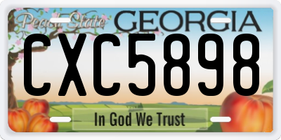GA license plate CXC5898