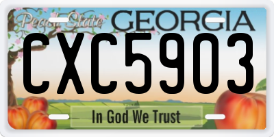 GA license plate CXC5903