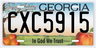 GA license plate CXC5915