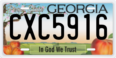GA license plate CXC5916
