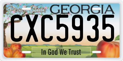 GA license plate CXC5935