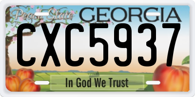 GA license plate CXC5937