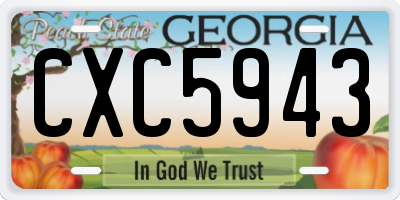 GA license plate CXC5943