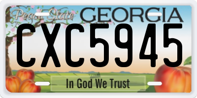 GA license plate CXC5945
