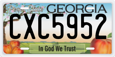 GA license plate CXC5952