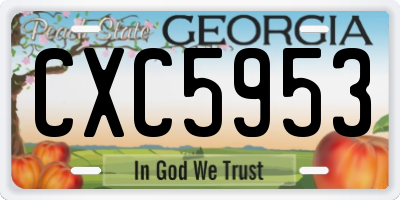 GA license plate CXC5953