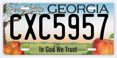 GA license plate CXC5957