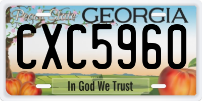 GA license plate CXC5960