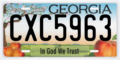 GA license plate CXC5963
