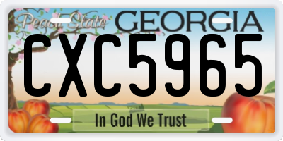 GA license plate CXC5965
