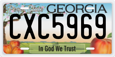GA license plate CXC5969