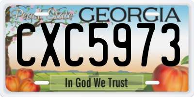 GA license plate CXC5973