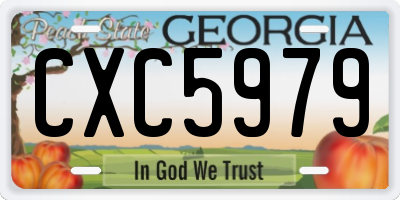 GA license plate CXC5979
