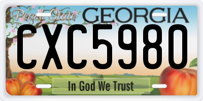 GA license plate CXC5980