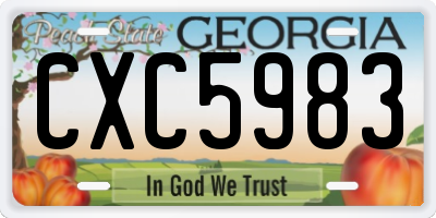 GA license plate CXC5983