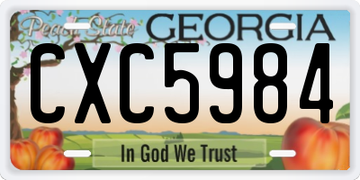 GA license plate CXC5984