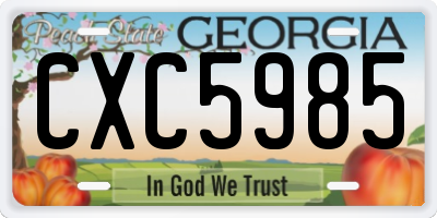 GA license plate CXC5985