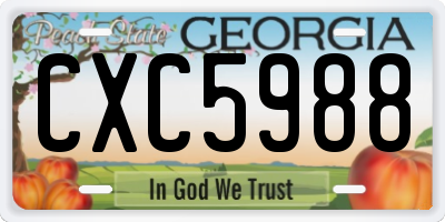 GA license plate CXC5988