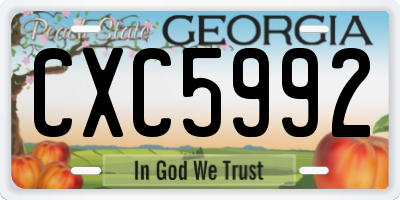 GA license plate CXC5992