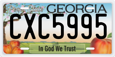 GA license plate CXC5995