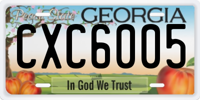 GA license plate CXC6005