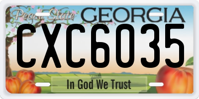 GA license plate CXC6035