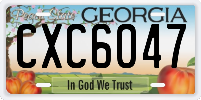 GA license plate CXC6047