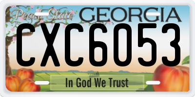 GA license plate CXC6053