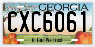 GA license plate CXC6061