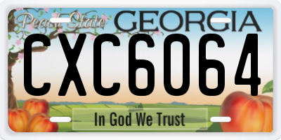 GA license plate CXC6064