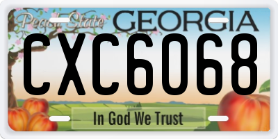 GA license plate CXC6068