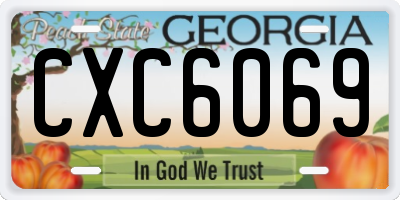 GA license plate CXC6069