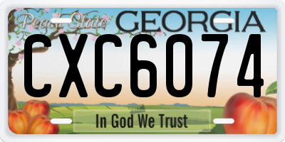 GA license plate CXC6074