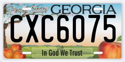 GA license plate CXC6075
