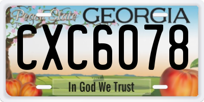 GA license plate CXC6078