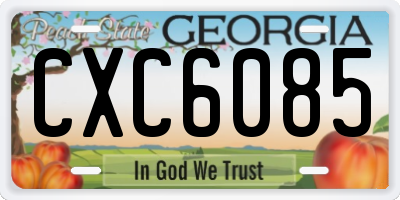 GA license plate CXC6085