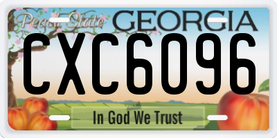 GA license plate CXC6096