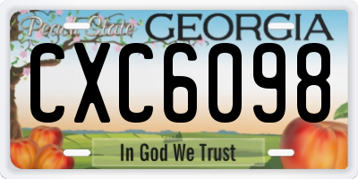 GA license plate CXC6098