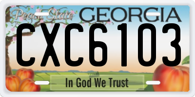 GA license plate CXC6103