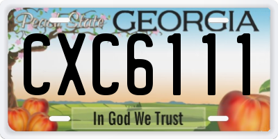 GA license plate CXC6111